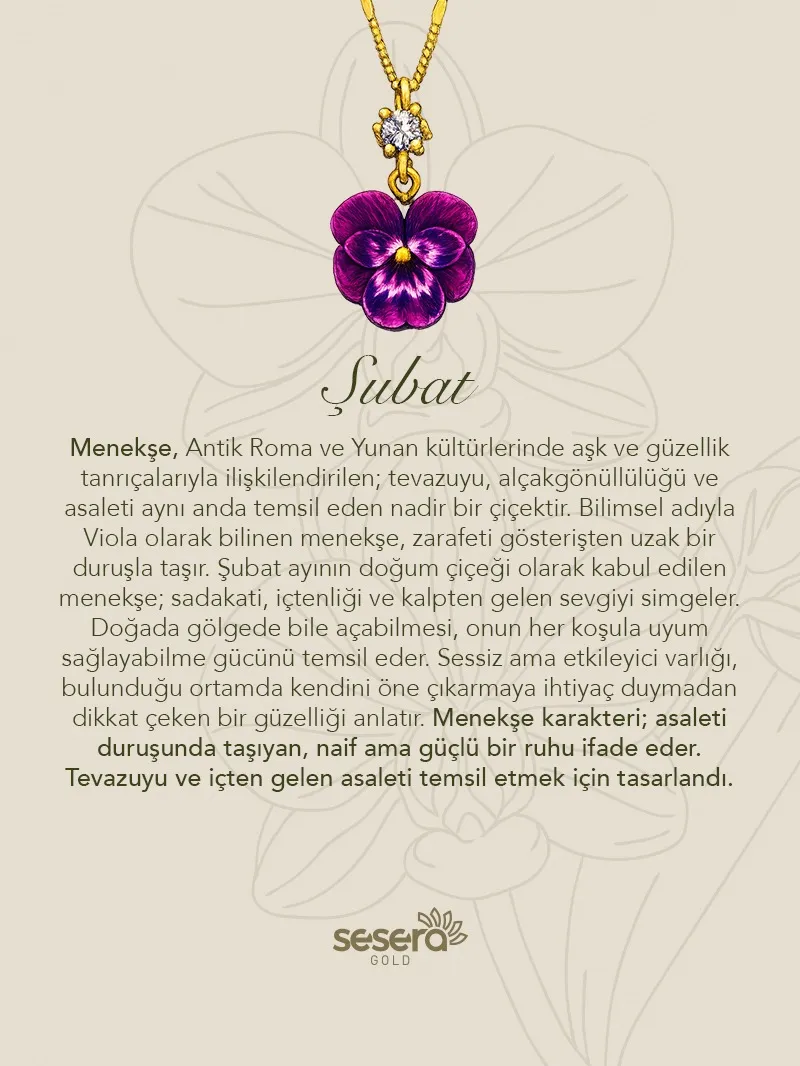 Şubat Doğum Çiçeği Kolye